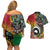 Vanuatu and Australia Together Couples Matching Off Shoulder Short Dress and Hawaiian Shirt Kangaroo with Pig Tusk Indigenous Pattern