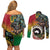 Vanuatu and Australia Together Couples Matching Off Shoulder Short Dress and Long Sleeve Button Shirt Kangaroo with Pig Tusk Indigenous Pattern