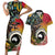 Vanuatu and Australia Together Couples Matching Short Sleeve Bodycon Dress and Hawaiian Shirt Kangaroo with Pig Tusk Indigenous Pattern