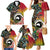 Vanuatu and Australia Together Family Matching Mermaid Dress and Hawaiian Shirt Kangaroo with Pig Tusk Indigenous Pattern