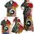 Vanuatu and Australia Together Family Matching Off Shoulder Maxi Dress and Hawaiian Shirt Kangaroo with Pig Tusk Indigenous Pattern