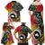 Vanuatu and Australia Together Family Matching Off Shoulder Maxi Dress and Hawaiian Shirt Kangaroo with Pig Tusk Indigenous Pattern