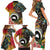 Vanuatu and Australia Together Family Matching Short Sleeve Bodycon Dress and Hawaiian Shirt Kangaroo with Pig Tusk Indigenous Pattern