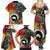 Vanuatu and Australia Together Family Matching Summer Maxi Dress and Hawaiian Shirt Kangaroo with Pig Tusk Indigenous Pattern