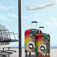 Vanuatu and Australia Together Luggage Cover Kangaroo with Pig Tusk Indigenous Pattern LT03 - Polynesian Pride