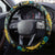 Vanuatu and Australia Together Steering Wheel Cover Kangaroo with Pig Tusk Indigenous Pattern