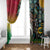 Vanuatu and Australia Together Window Curtain Kangaroo with Pig Tusk Indigenous Pattern