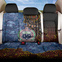 Samoa and Australia Together Back Car Seat Cover Kangaroo and Tribal Hibiscus Aboriginal Pattern LT03 One Size Blue - Polynesian Pride