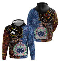 Samoa and Australia Together Hoodie Kangaroo and Tribal Hibiscus Aboriginal Pattern LT03 - Polynesian Pride