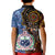 Samoa and Australia Together Kid Polo Shirt Kangaroo and Tribal Hibiscus Aboriginal Pattern