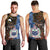 Samoa and Australia Together Men Tank Top Kangaroo and Tribal Hibiscus Aboriginal Pattern