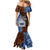 Samoa and Australia Together Mermaid Dress Kangaroo and Tribal Hibiscus Aboriginal Pattern