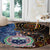 Samoa and Australia Together Round Carpet Kangaroo and Tribal Hibiscus Aboriginal Pattern