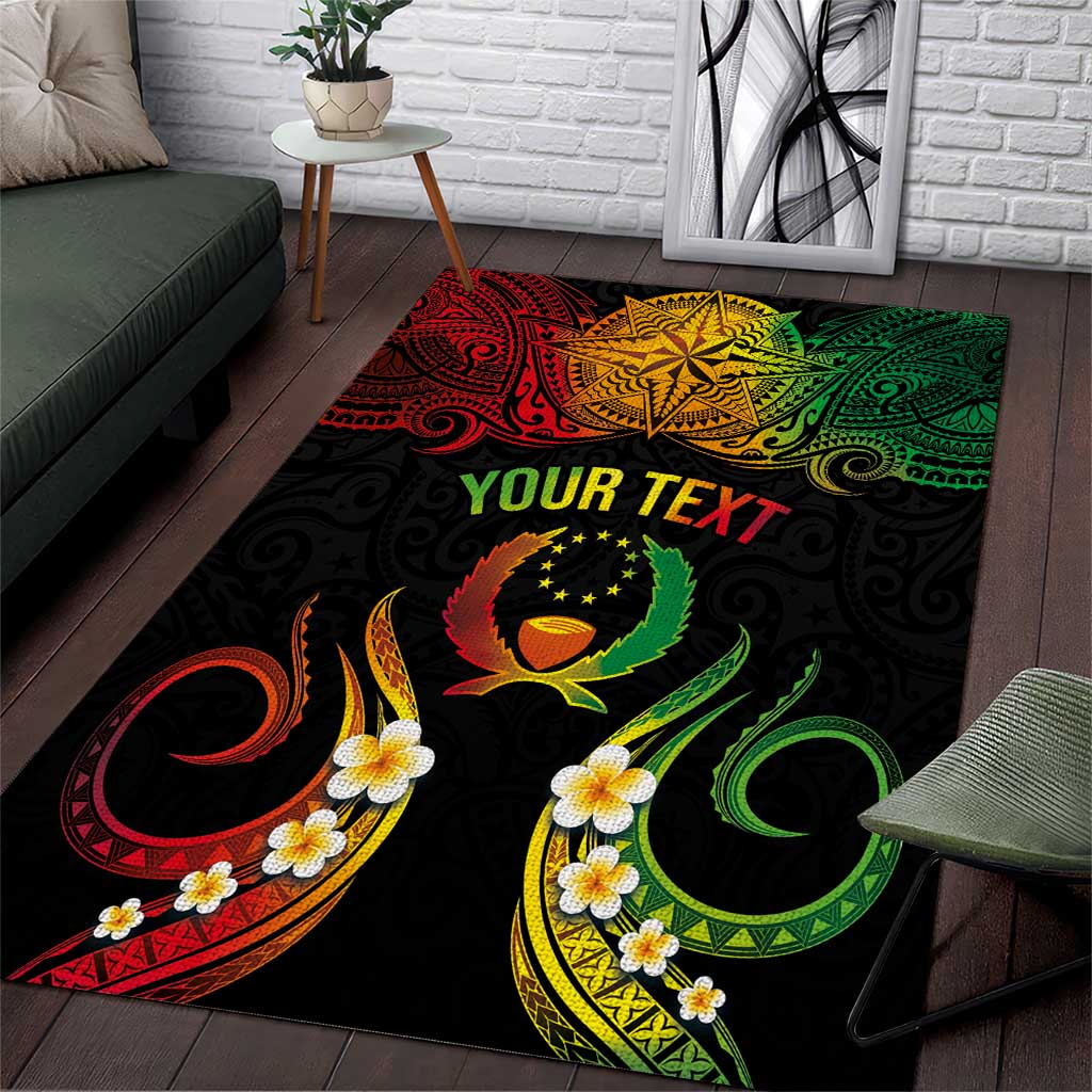 Personalised Pohnpei Independence Day Area Rug Polynesian Tattoo and Plumeria Reggae Color LT03 Reggae - Polynesian Pride