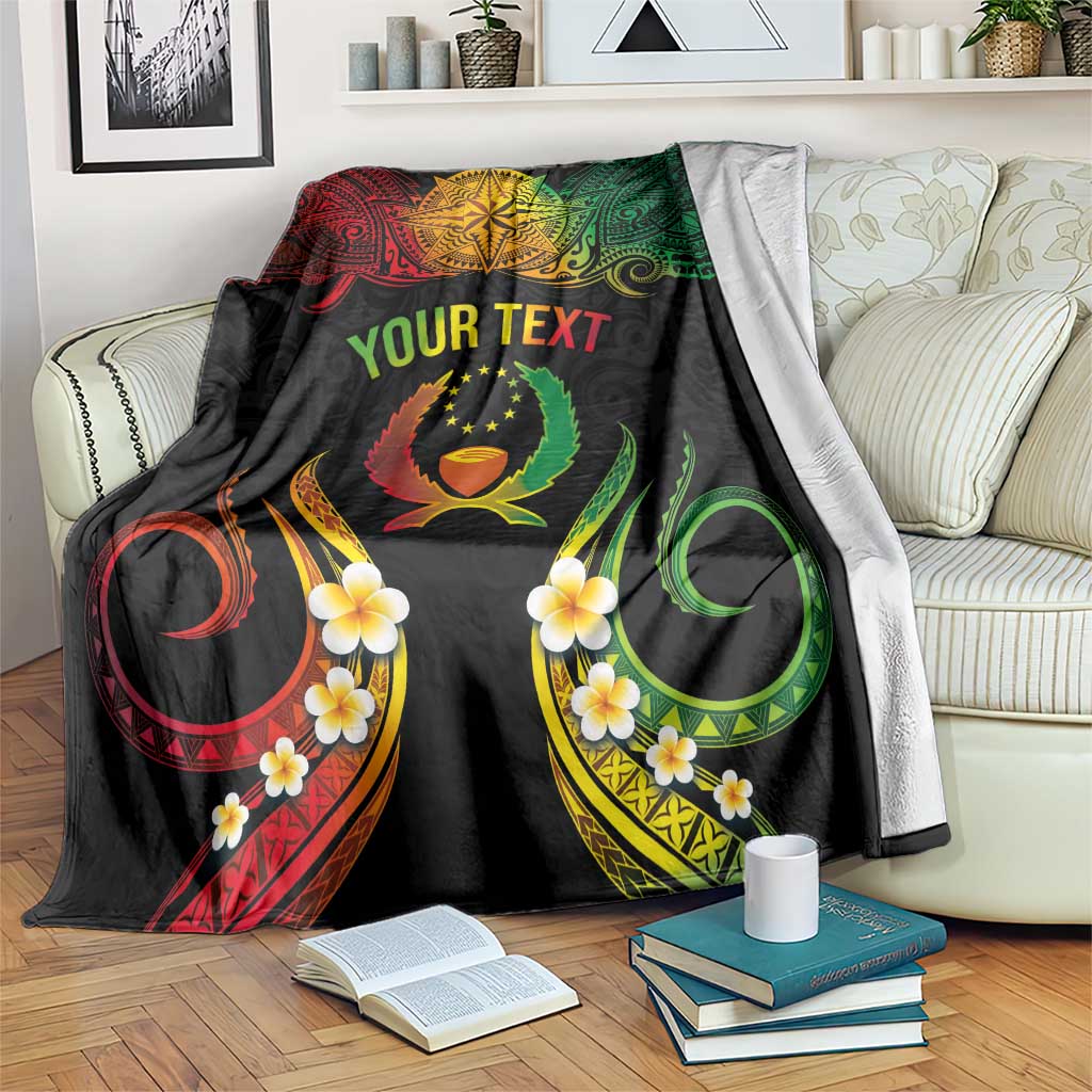 Personalised Pohnpei Independence Day Blanket Polynesian Tattoo and Plumeria Reggae Color LT03 Reggae - Polynesian Pride