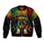 Personalised Pohnpei Independence Day Bomber Jacket Polynesian Tattoo and Plumeria Reggae Color