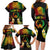 Personalised Pohnpei Independence Day Family Matching Long Sleeve Bodycon Dress and Hawaiian Shirt Polynesian Tattoo and Plumeria Reggae Color