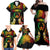 Personalised Pohnpei Independence Day Family Matching Off Shoulder Maxi Dress and Hawaiian Shirt Polynesian Tattoo and Plumeria Reggae Color