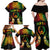 Personalised Pohnpei Independence Day Family Matching Off Shoulder Maxi Dress and Hawaiian Shirt Polynesian Tattoo and Plumeria Reggae Color