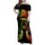 Personalised Pohnpei Independence Day Family Matching Off Shoulder Maxi Dress and Hawaiian Shirt Polynesian Tattoo and Plumeria Reggae Color