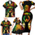 Personalised Pohnpei Independence Day Family Matching Short Sleeve Bodycon Dress and Hawaiian Shirt Polynesian Tattoo and Plumeria Reggae Color