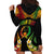 Personalised Pohnpei Independence Day Hoodie Dress Polynesian Tattoo and Plumeria Reggae Color