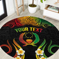 Personalised Pohnpei Independence Day Round Carpet Polynesian Tattoo and Plumeria Reggae Color LT03 Reggae - Polynesian Pride
