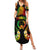 Personalised Pohnpei Independence Day Summer Maxi Dress Polynesian Tattoo and Plumeria Reggae Color