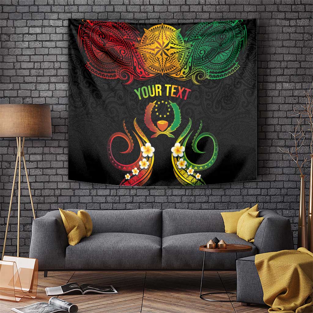 Personalised Pohnpei Independence Day Tapestry Polynesian Tattoo and Plumeria Reggae Color LT03 - Polynesian Pride