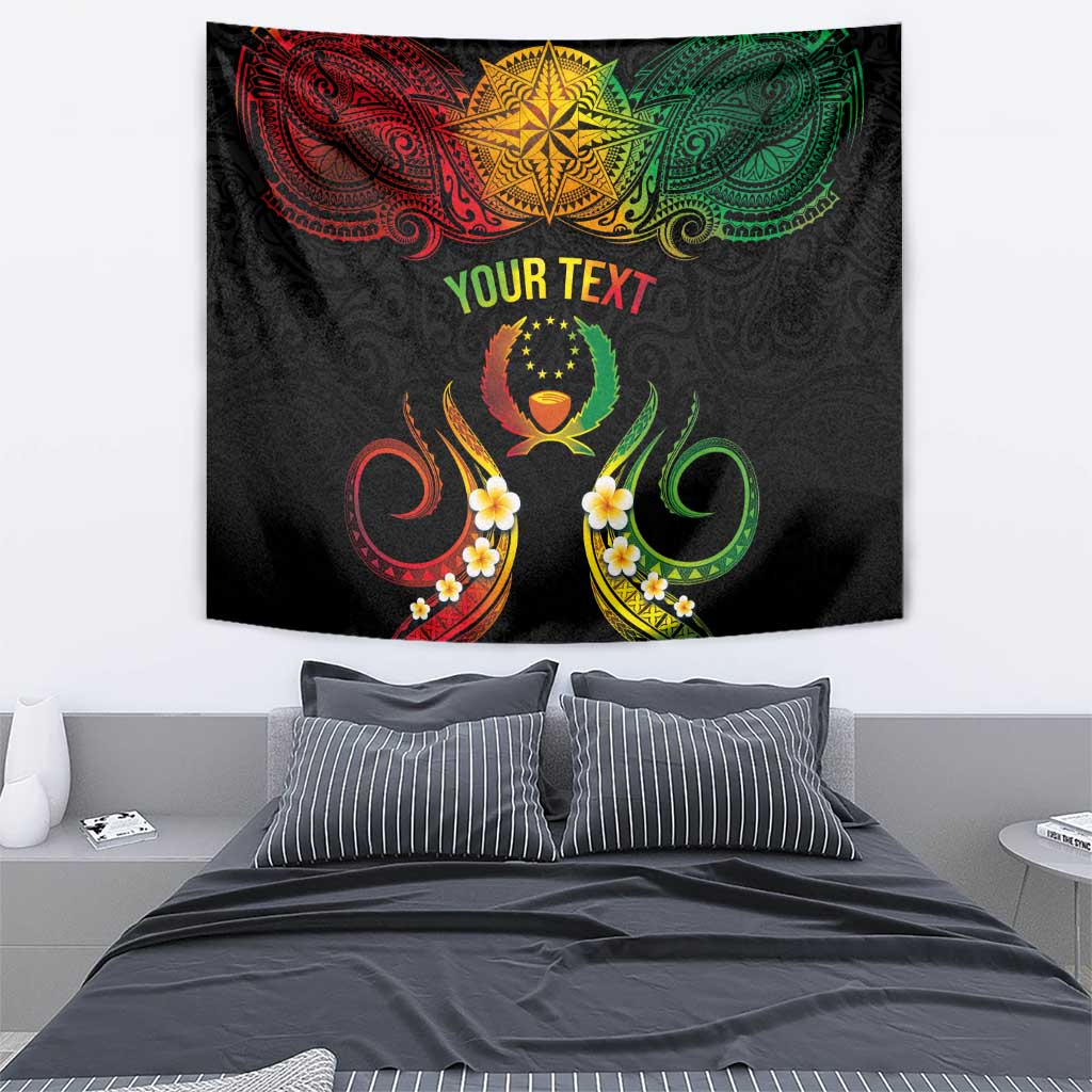 Personalised Pohnpei Independence Day Tapestry Polynesian Tattoo and Plumeria Reggae Color LT03 - Polynesian Pride
