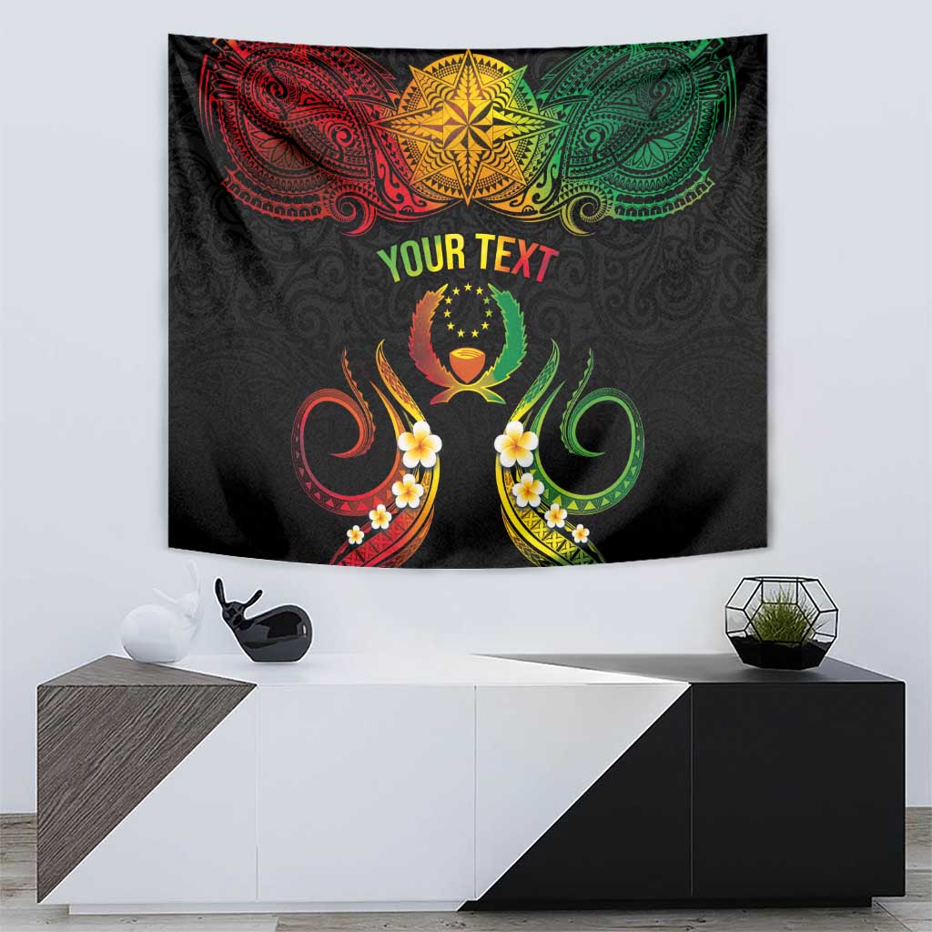 Personalised Pohnpei Independence Day Tapestry Polynesian Tattoo and Plumeria Reggae Color LT03 - Polynesian Pride