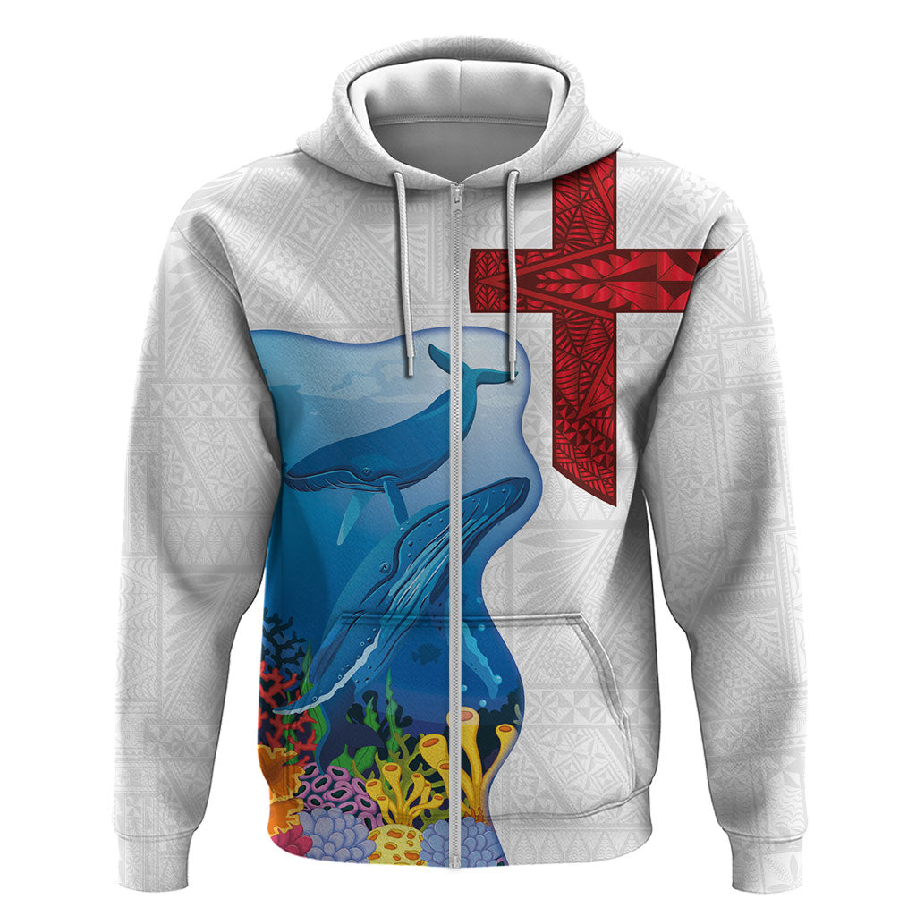 Tonga Swimming with Whales Zip Hoodie Ngatu Pattern LT03 Zip Hoodie Multicolor - Polynesian Pride