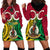 Vanuatu Hoodie Dress Pig Tusk Mix Maori Pattern and Namele Leaf LT03 - Polynesian Pride