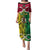 Vanuatu Puletasi Pig Tusk Mix Maori Pattern and Namele Leaf LT03 Long Dress Red - Polynesian Pride