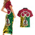 Personalised Vanuatu Couples Matching Short Sleeve Bodycon Dress and Hawaiian Shirt Pig Tusk Mix Maori Pattern and Namele Leaf LT03 - Polynesian Pride