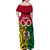 Personalised Vanuatu Family Matching Off Shoulder Maxi Dress and Hawaiian Shirt Pig Tusk Mix Maori Pattern and Namele Leaf LT03 - Polynesian Pride