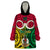 Personalised Vanuatu Wearable Blanket Hoodie Pig Tusk Mix Maori Pattern and Namele Leaf LT03 One Size Red - Polynesian Pride