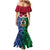 Vanuatu Shefa Province Family Matching Mermaid Dress and Hawaiian Shirt Pig Tusk Mix Maori Pattern and Namele Leaf LT03 - Polynesian Pride