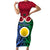 Vanuatu Shefa Province Family Matching Short Sleeve Bodycon Dress and Hawaiian Shirt Pig Tusk Mix Maori Pattern and Namele Leaf LT03 Mom's Dress Red - Polynesian Pride