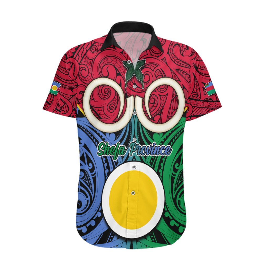 Vanuatu Shefa Province Hawaiian Shirt Pig Tusk Mix Maori Pattern and Namele Leaf LT03 Red - Polynesian Pride