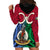 Vanuatu Shefa Province Hoodie Dress Pig Tusk Mix Maori Pattern and Namele Leaf LT03 - Polynesian Pride