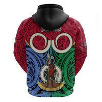Personalised Vanuatu Shefa Province Hoodie Pig Tusk Mix Maori Pattern and Namele Leaf LT03 - Polynesian Pride