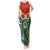 Vanuatu Penama Province Tank Maxi Dress Pig Tusk Mix Maori Pattern and Namele Leaf LT03 Women Orange - Polynesian Pride