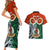 Personalised Vanuatu Penama Province Couples Matching Short Sleeve Bodycon Dress and Hawaiian Shirt Pig Tusk Mix Maori Pattern and Namele Leaf LT03 - Polynesian Pride