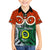 Personalised Vanuatu Penama Province Family Matching Short Sleeve Bodycon Dress and Hawaiian Shirt Pig Tusk Mix Maori Pattern and Namele Leaf LT03 Son's Shirt Orange - Polynesian Pride