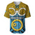 Vanuatu Sanma Province Baseball Jersey Pig Tusk Mix Maori Pattern and Namele Leaf LT03 Blue - Polynesian Pride