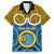 Vanuatu Sanma Province Family Matching Long Sleeve Bodycon Dress and Hawaiian Shirt Pig Tusk Mix Maori Pattern and Namele Leaf LT03 Dad's Shirt - Short Sleeve Blue - Polynesian Pride