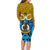 Vanuatu Sanma Province Family Matching Long Sleeve Bodycon Dress and Hawaiian Shirt Pig Tusk Mix Maori Pattern and Namele Leaf LT03 - Polynesian Pride