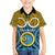 Vanuatu Sanma Province Family Matching Mermaid Dress and Hawaiian Shirt Pig Tusk Mix Maori Pattern and Namele Leaf LT03 Son's Shirt Blue - Polynesian Pride