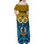 Vanuatu Sanma Province Family Matching Off Shoulder Maxi Dress and Hawaiian Shirt Pig Tusk Mix Maori Pattern and Namele Leaf LT03 - Polynesian Pride